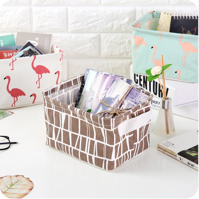 Túi Vải Đựng Phụ Kiện Hình Chữ Nhật Nhiều Họa Tiết Dễ Thương