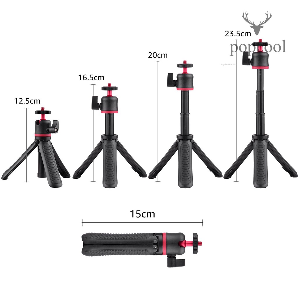 Giá Đỡ Ba Chân Mini Cầm Tay Đầu Tròn 1 / 4 Inch Có Thể Kéo Dài Và Kéo Dài Kèm Ốc Vít Dùng Để Quay Vlogging / Phát Trực Tuyến | BigBuy360 - bigbuy360.vn