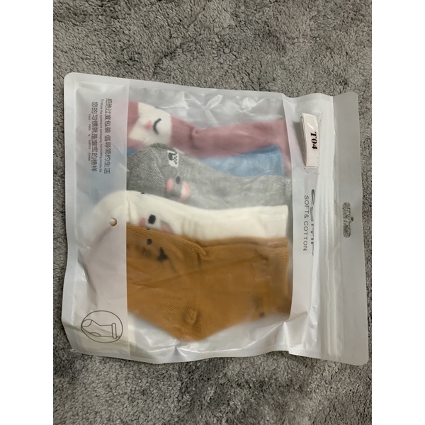 Set 5 đôi tất cho bé tai gấu ngộ nghĩnh phối màu (T04)