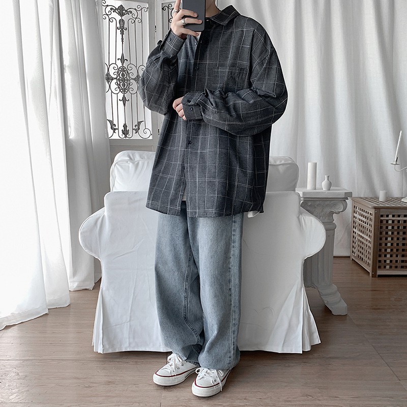 Áo Sơ Mi kẻ karo unisex form rộng, chất mát, FULL SIZE M đến 5XL (tới 140kg) | BigBuy360 - bigbuy360.vn