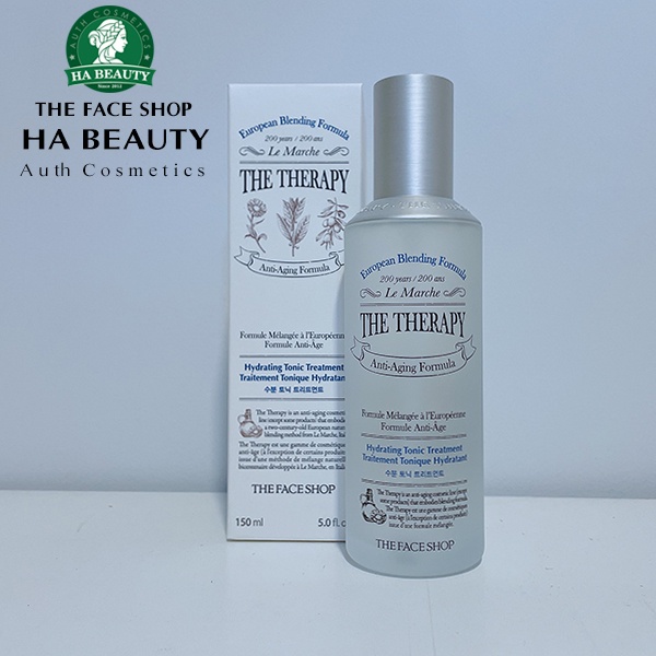 Nước hoa hồng dưỡng ẩm se khít lỗ chân lông cân bằng trẻ hóa da The Face Shop The Therapy Hydrating Tonic Treatment 150m