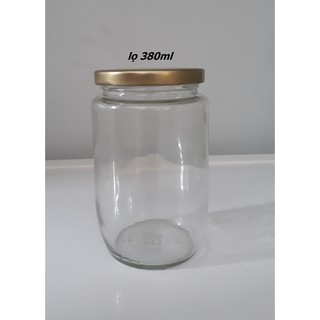 Combo 20 hủ thủy tinh tròn 380ML /Nắp thiếc Vàng - Đỏ