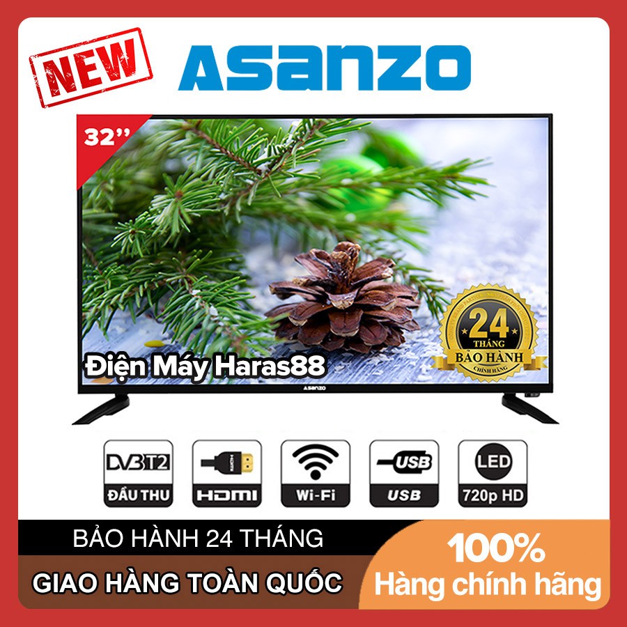 Smart Voice Tivi Asanzo 32 inch 32SL500 Android 8.0, HD Ready, Điều khiển giọng nói, Tràn viền, DVB-T2, Wifi Tivi Giá Rẻ