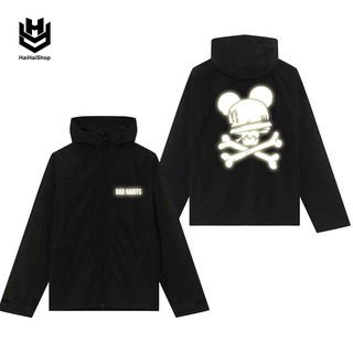 Áo khoác phản quang bad habits jacket unisex form rộng có nón trùm đầu