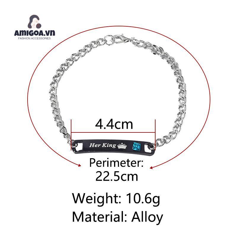 Vòng Đeo Tay Đính Đá Kim Cương Thời Trang Dành Cho Cặp Đôi