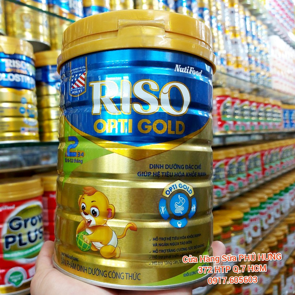 Sữa Riso Opti Gold lon 900 gam