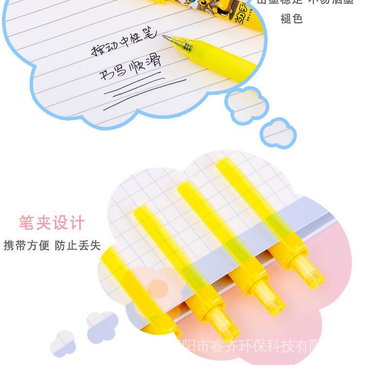 Bút Bi Mực Đen Ngòi 0.5 / 0.5Mm In Hình Pikachu Dễ Thương Cho Học Sinh