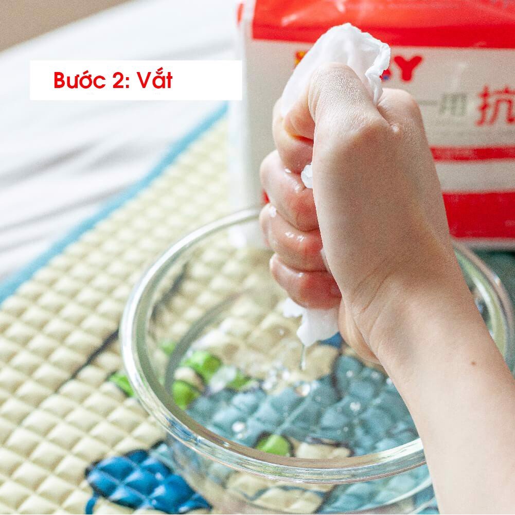 Bông thấm hút kháng khuẩn Suzuran Japan - 120 miếng/gói