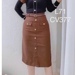 Chân váy dạ kèm đai