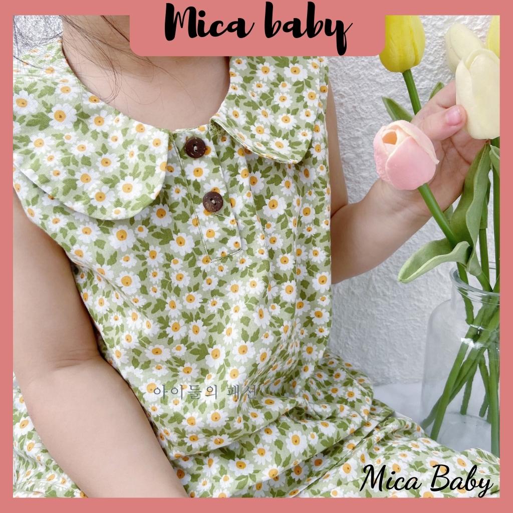 Đồ bộ cotton cho bé cổ sen hoa nhí điệu đà đáng yêu Mica baby QA16
