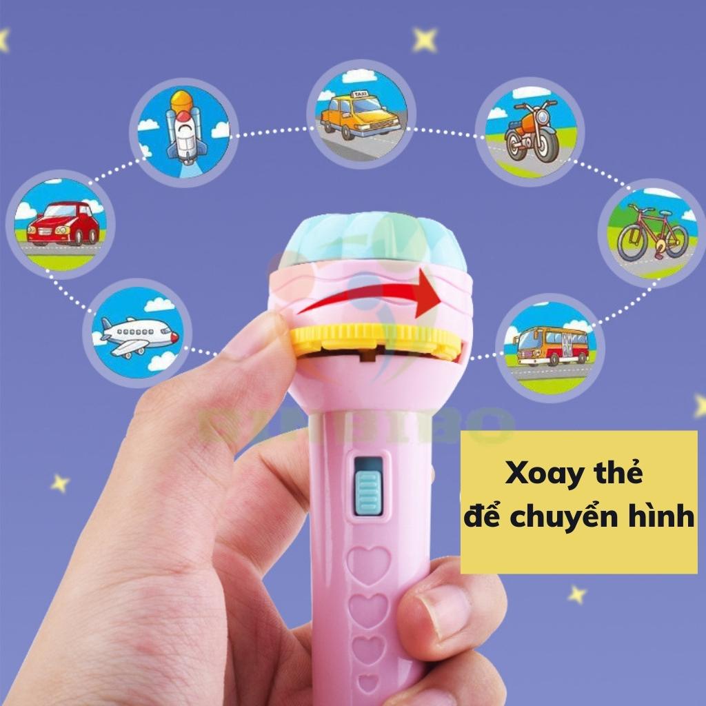 Đèn pin chiếu hình cho bé 24 hình sắc nét nhiều chủ đề động vật đáng yêu