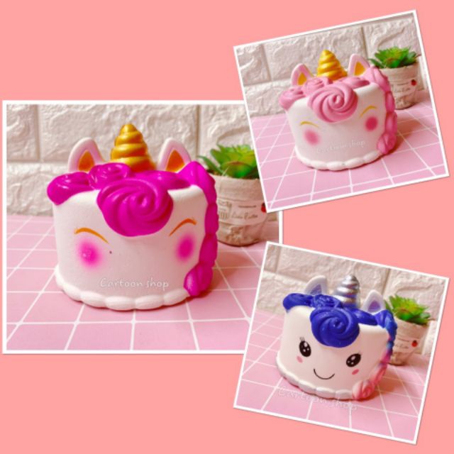 Squishy bánh kem unicorn 15cm siêu chậm tăng có bao bì