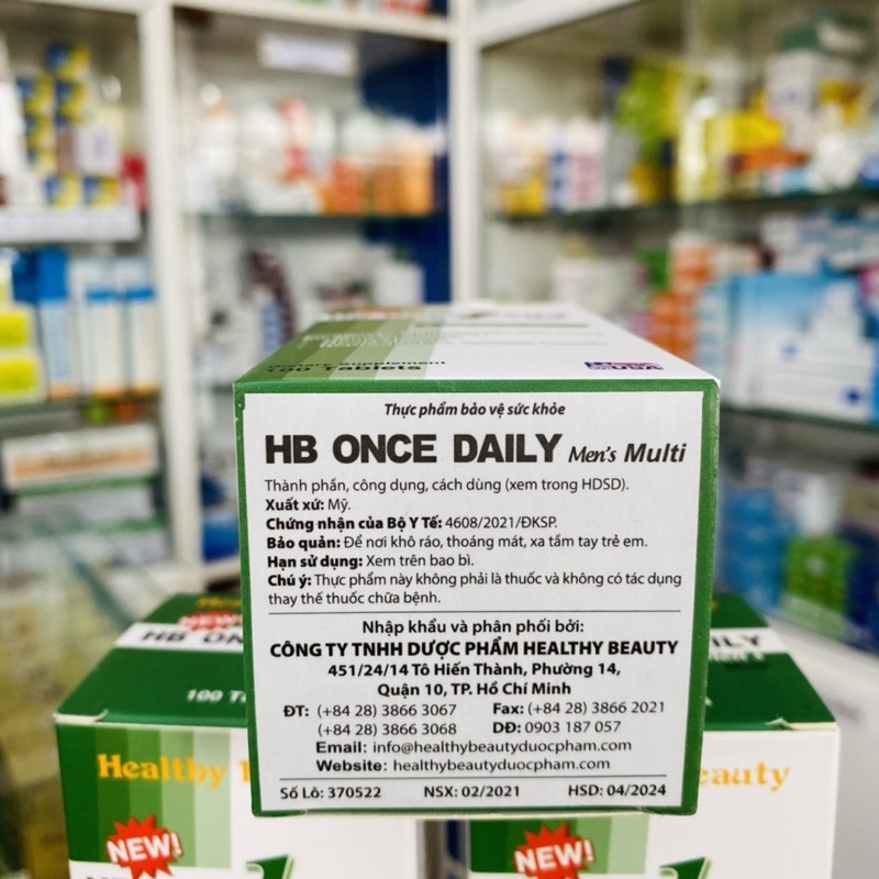 ✅ [Chính Hãng] Vitamin tổng hợp cho nam HB ONCE DAILY MEN’S MULTI 100 viên | Nhập khẩu chính hãng Mỹ