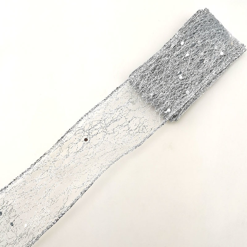 Cuộn dây ruy băng màu vàng/bạc/đỏ 5cm trang trí tiệc dịp Giáng sinh tiện lợi