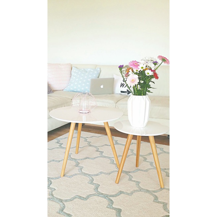 Bàn tròn sofa, bàn tròn bệt decor cao cấp size d40,50,60cm