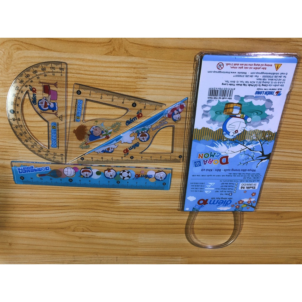 Bộ Thước Kẻ Êke Draemon điểm 10 TP-SR09/DO ( 1 bộ 4 thước như hình )