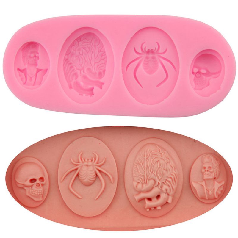 Khuôn Silicon Làm Mặt Dây Chuyền Hình Đầu Lâu 3d