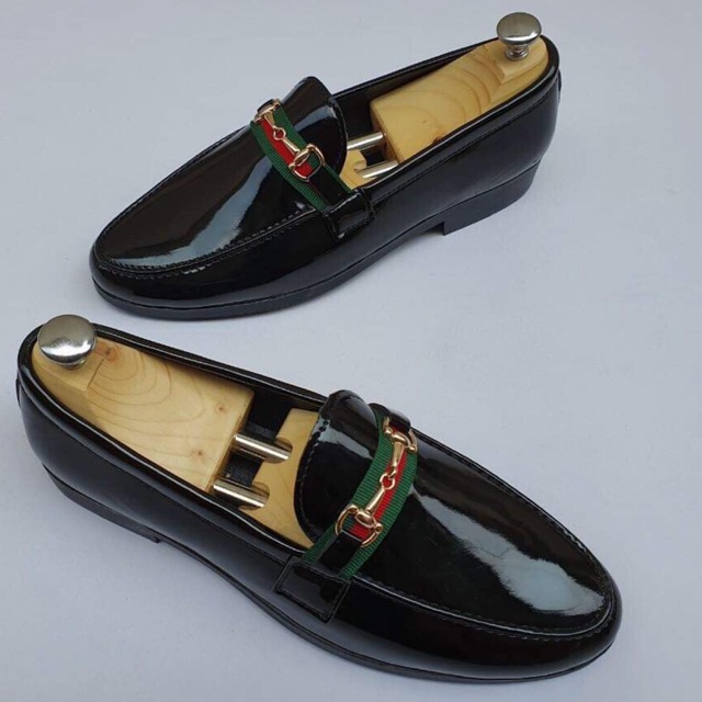 Giầy lười công sở nam (lười bóng kẻ đỏ)