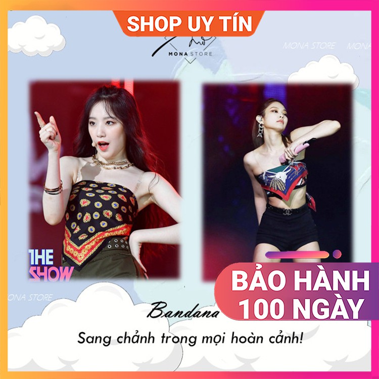 [NowShip - Giao Ngay] Khăn Bandana Quấn Làm Áo BLACKPINK - Khăn Turban Lụa Vuông Quàng Cổ Nữ Đẹp