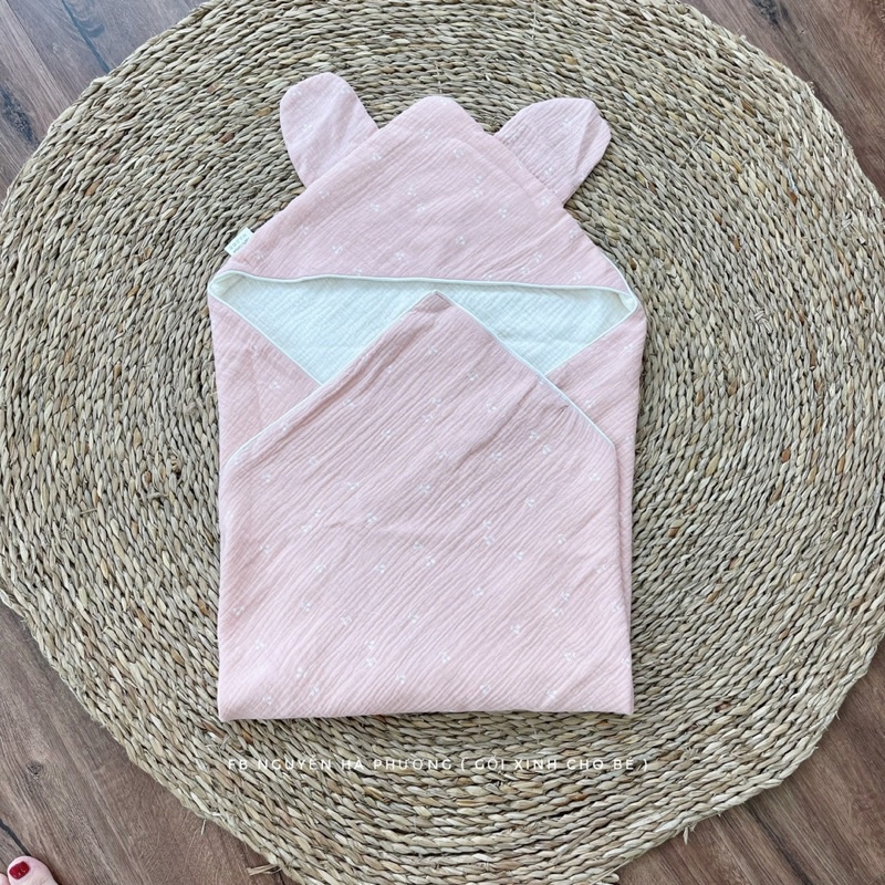 Khăn ủ choàng xô muslin 4 lớp cho bé