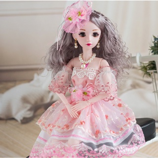 Búp bê Công Chúa Hồng BJD 60cm 18 Khớp Mắt 4D Nhắm Mở Tặng Bộ Phụ Kiện 10 Món