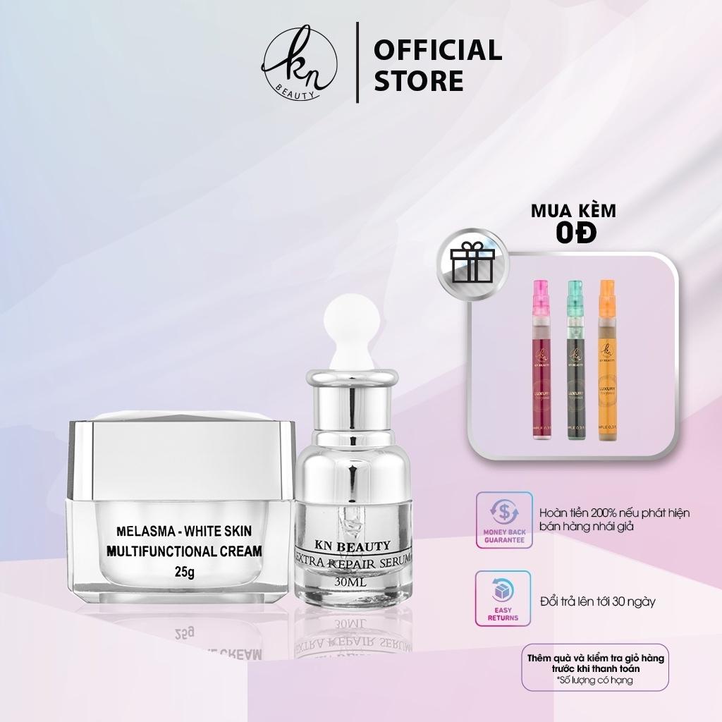 Bộ 2 sản phẩm Trắng Da Ngừa Nám KN Beauty chuyên sâu : Kem dưỡng 25g + Serum 30ml - KN Beauty shop