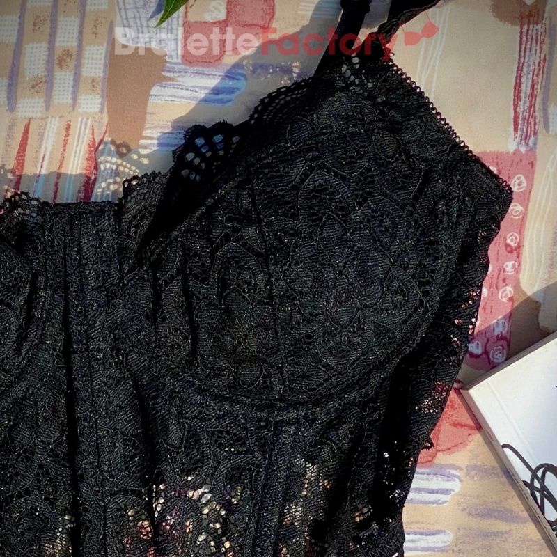 Áo lót bralette ren, croptop sexy, mút lót, mẫu honey đen [N05] | BigBuy360 - bigbuy360.vn