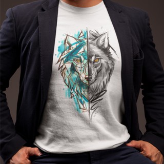 Áo Thun Cổ Tròn Thời Trang In Hình Sói