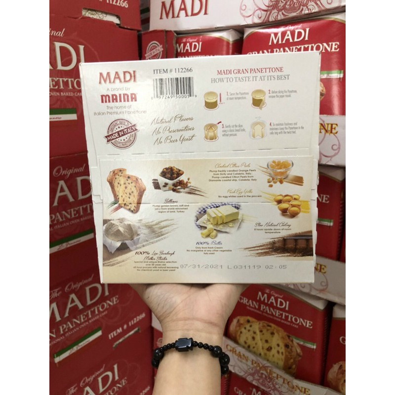 Bánh truyền thống Gran Panettone Madi 1kg (31-7-2021)