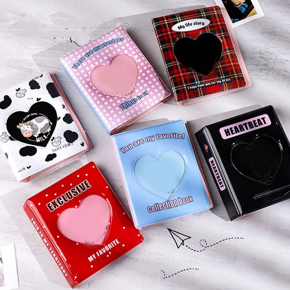 Album đựng thẻ ảnh sưu tầm Kpop mini họa tiết trái tim