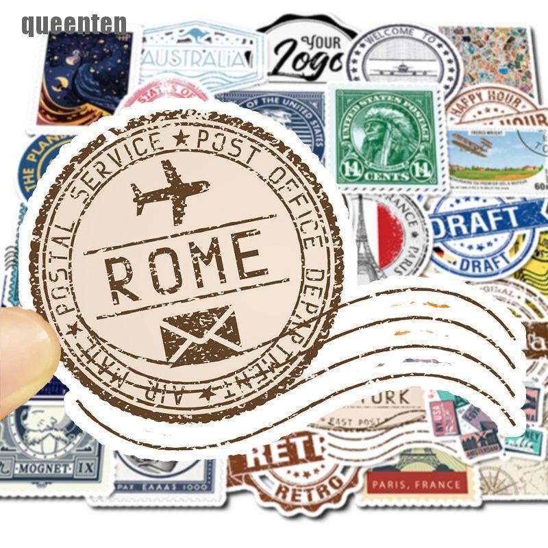 Set 50 nhãn dán trang trí vali/đàn guitar/laptop họa tiết graffiti