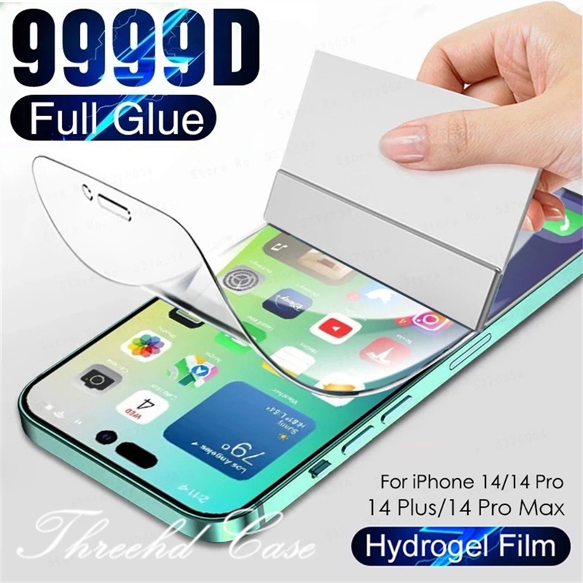 Miếng Dán Hydrogel 9999D Mềm Bảo Vệ Màn Hình Điện Thoại iPhone 14 13 12 11 Pro Max 14 Plus X Xr Xs Max 7 8 6 6s Plus SE 2020 Kính