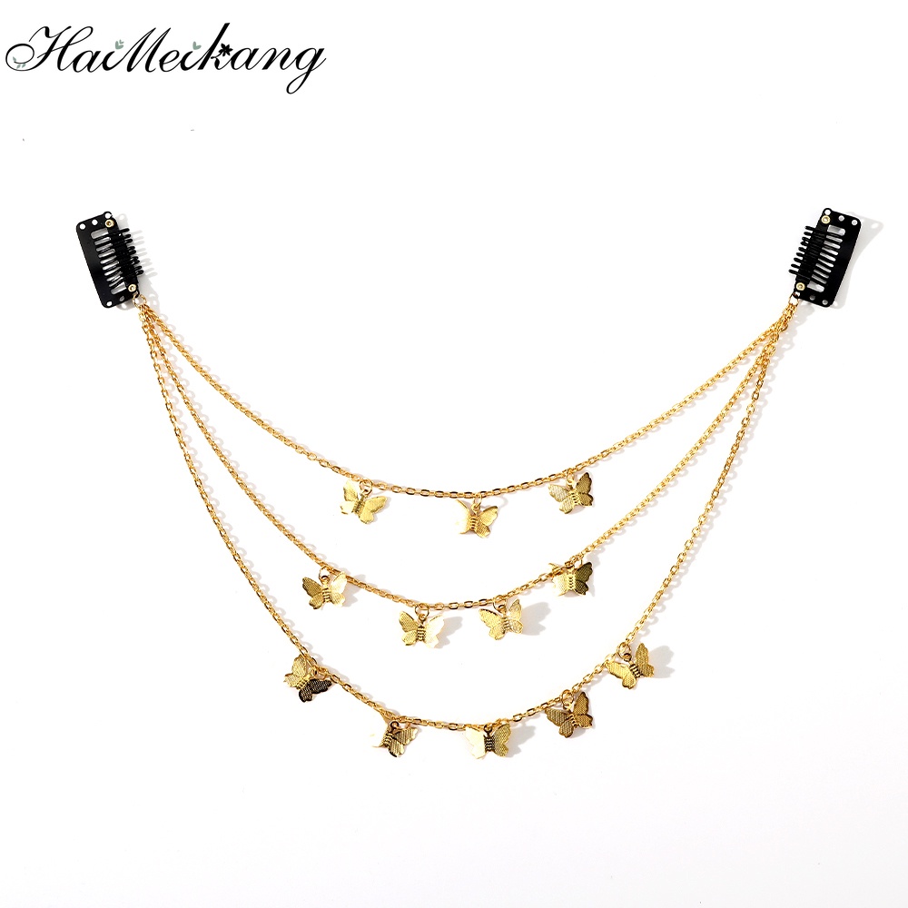 Kẹp tóc HAIMEIKANG thiết kế ba lớp bằng kim loại thời trang cho nữ