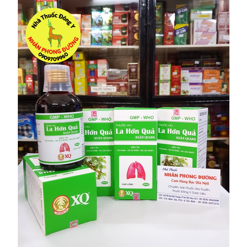 Siro Ho La Hán Quả Xuân Quang, chai 250ml, hỗ trợ người bị ho gió, ho khan, ho lâu ngày, tiêu đờm, viêm phổi mãn tính..