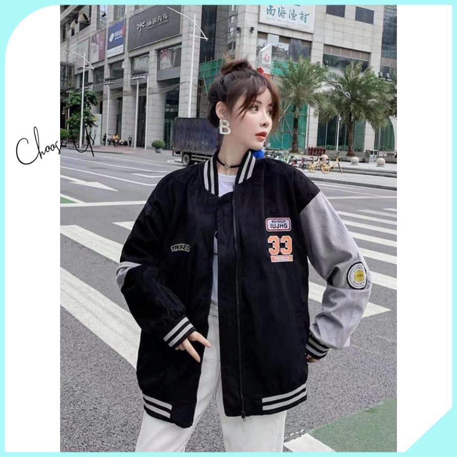 [Hàng Thu Đông] ÁO KHOÁC BOMBER NHUNG TĂM THÊU 33 NỮ | BigBuy360 - bigbuy360.vn