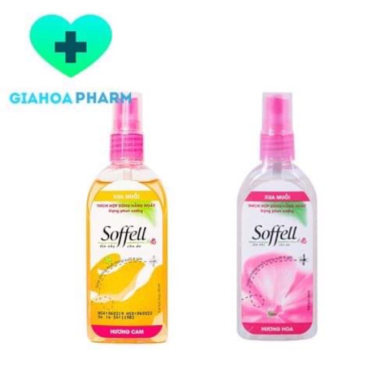 Xịt chống muỗi Soffell 80ml - Xua đuổi ngăn muỗi đốt, kéo dài 8 giờ (hương hoa / hương cam) [sofell, soffel, sofel]