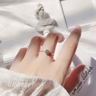 Nhẫn bạc nữ Miuu Silver đính đá 6 trấu Caryl Ring