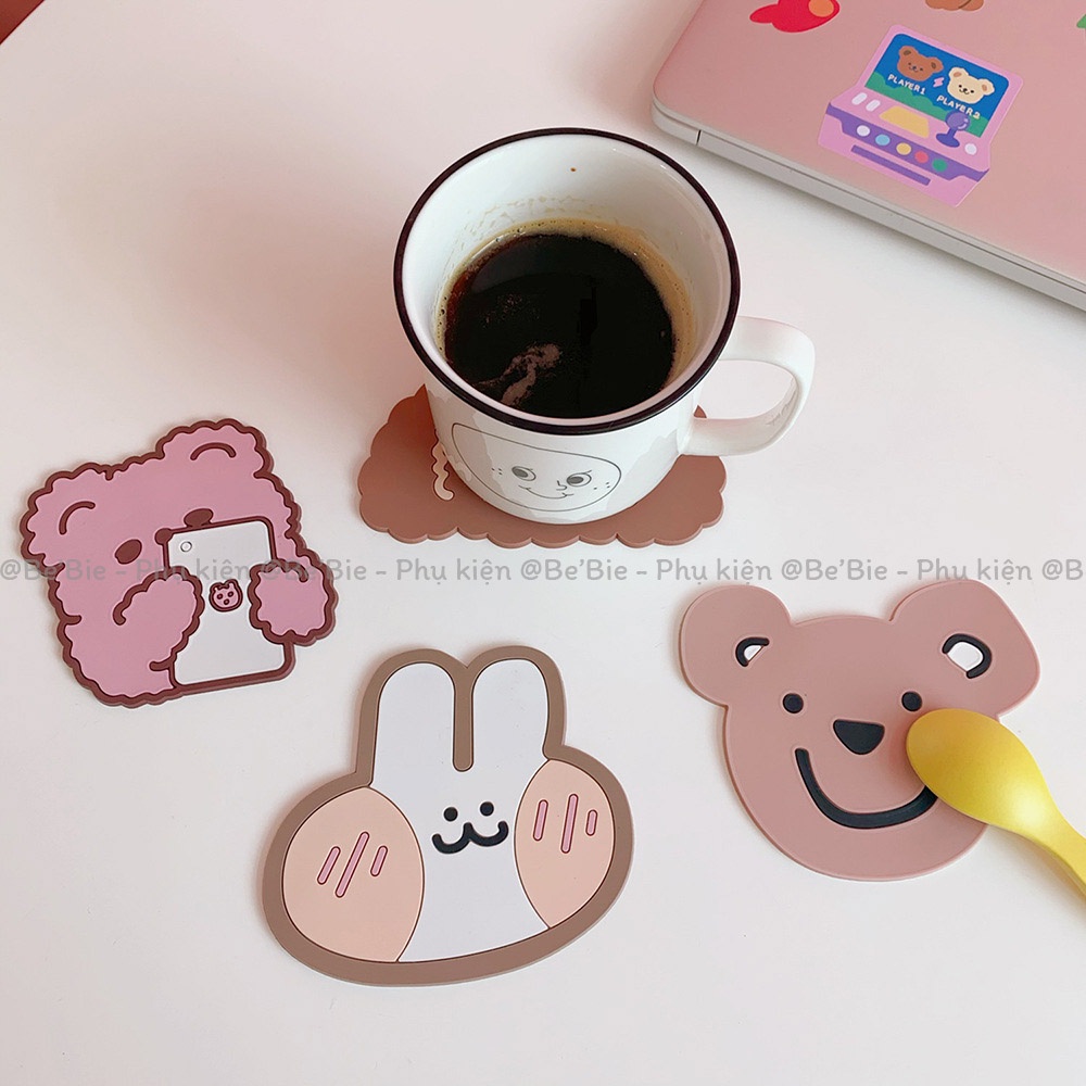 Miêng lót cốc silicon hình cute BeBie - BP373