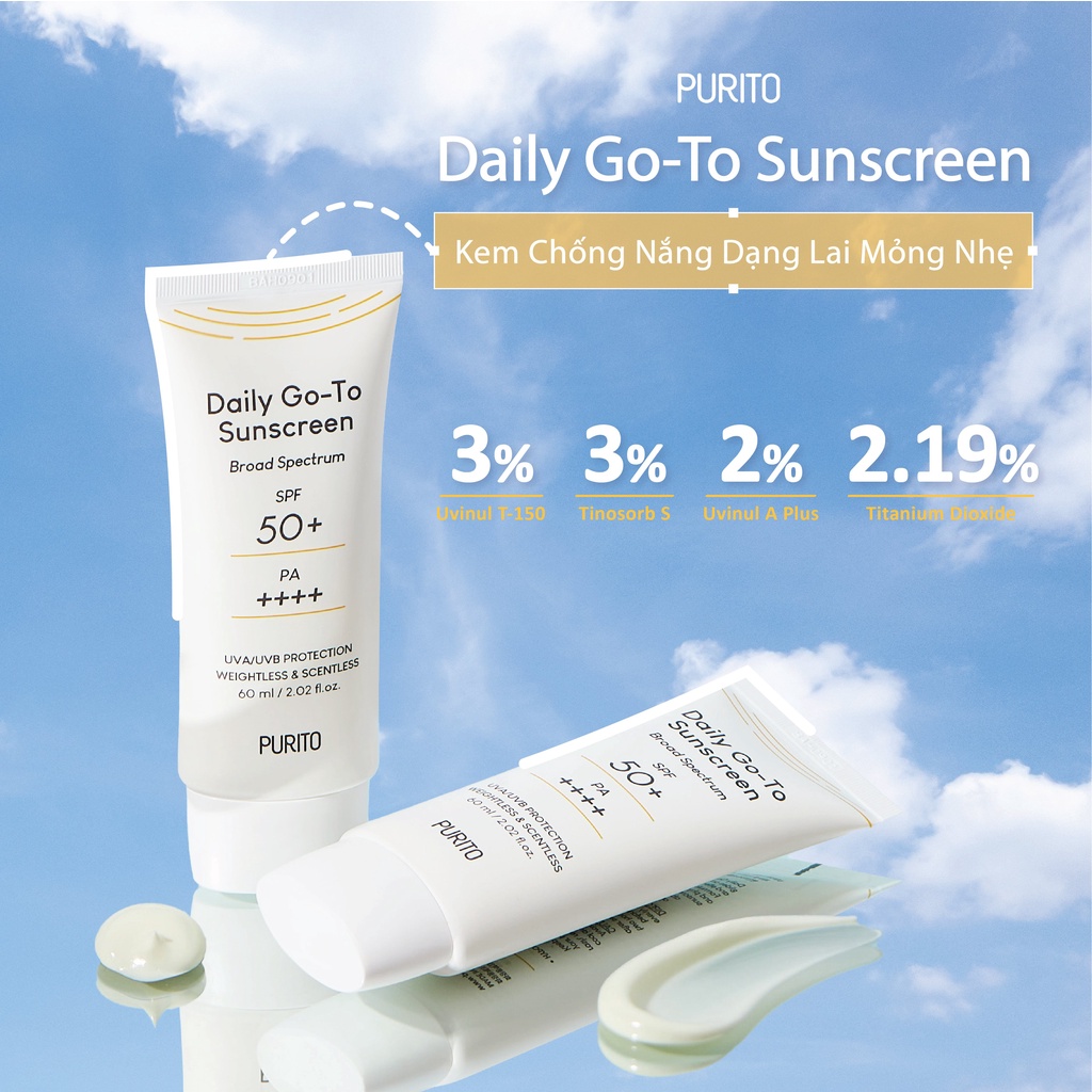 Kem chống nắng dạng lai PURITO Daily Go-to Sunscreen 60ml