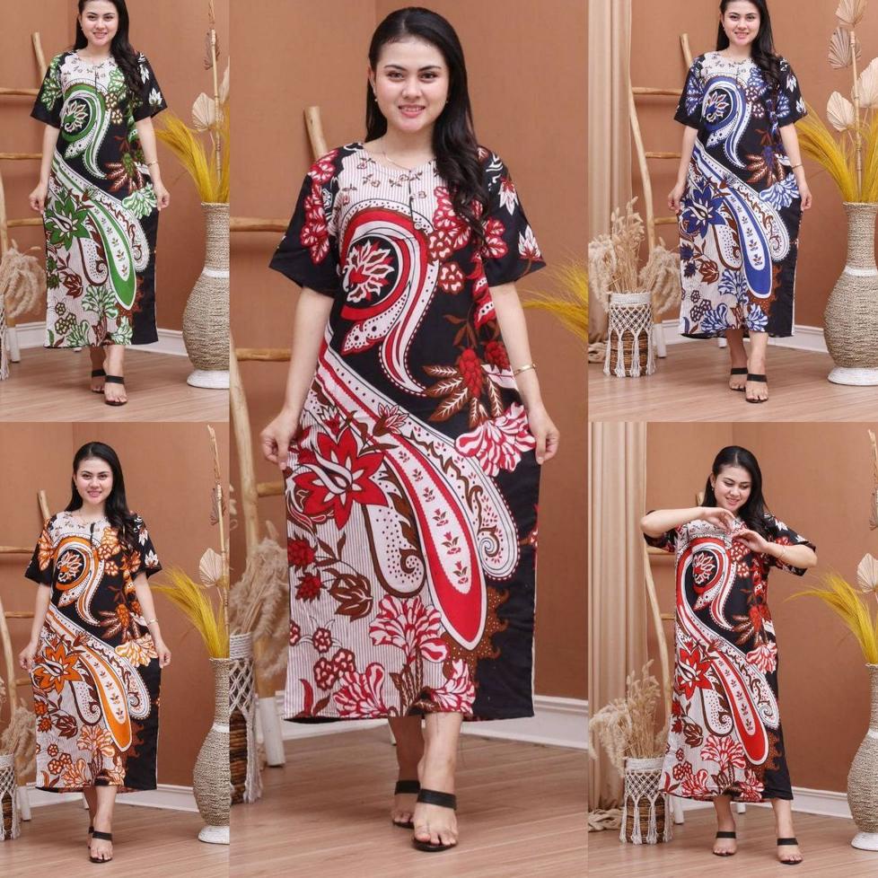 Miễn Phí Vận Chuyển Đầm Batik Prass Cổ Nút - Dành Cho Phụ Nữ Mang Thai - Centini Hitput (Code V9549)