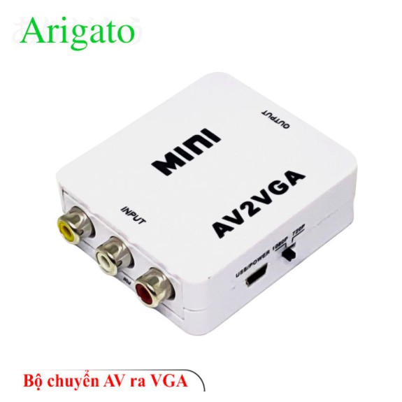 Bộ Box Chuyển Đổi Tín Hiệu AV ra VGA Audio CVSB Model AV2VGA Hỗ Trợ Phân Giải FullHD 1080P Có Switch 720p và 1080p 5