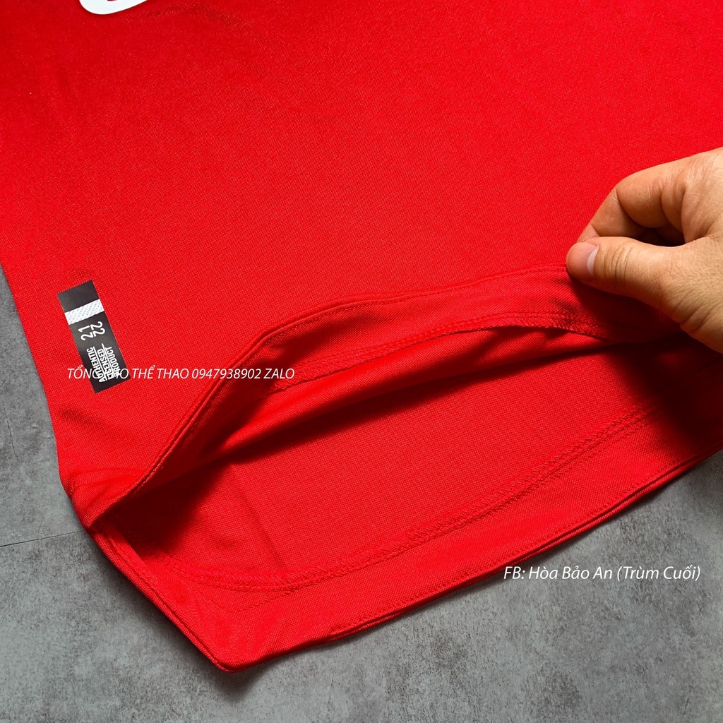 Bộ Quần Áo Thể Thao CLB Manchester Training 2022 - Bộ Quần Áo Đá Banh MU Tezos Màu Đỏ Vải Thái Chuẩn Áo Thi Đấu