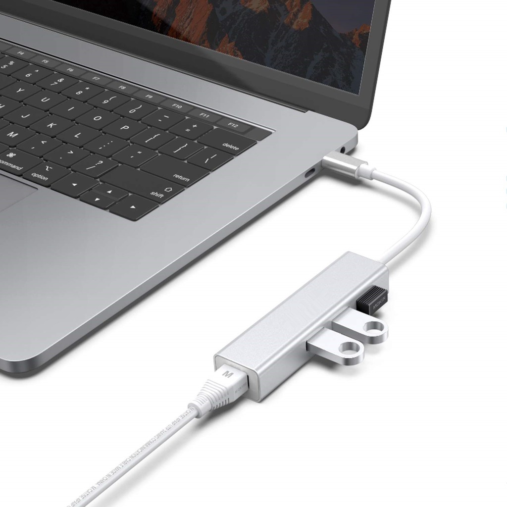 Cáp chuyển đổi USB-C Type C sang USB HUB + RJ45 LAN Internet cho Apple Macbook | BigBuy360 - bigbuy360.vn