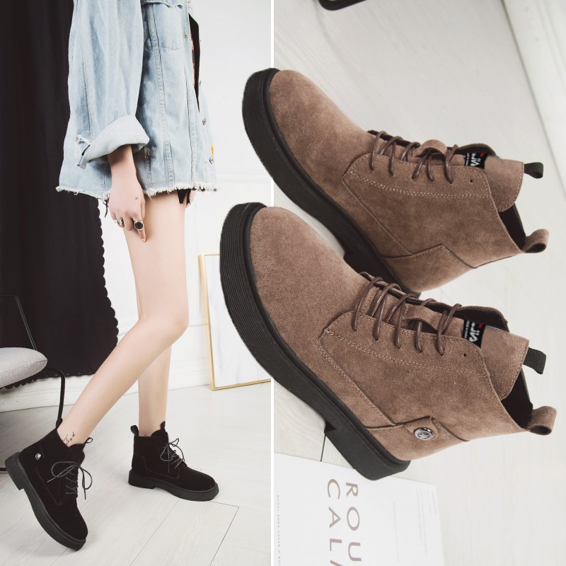 D170- boots cao cổ nữ da lộn, giày cao bổ nữ thời trang cá tính