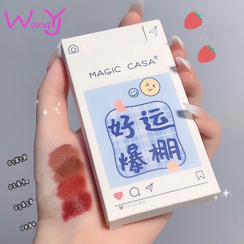 Set 4 Son Kem Hiệu Ứng Nhung Lì 4 Màu Sắc Tùy Chọn Dadk