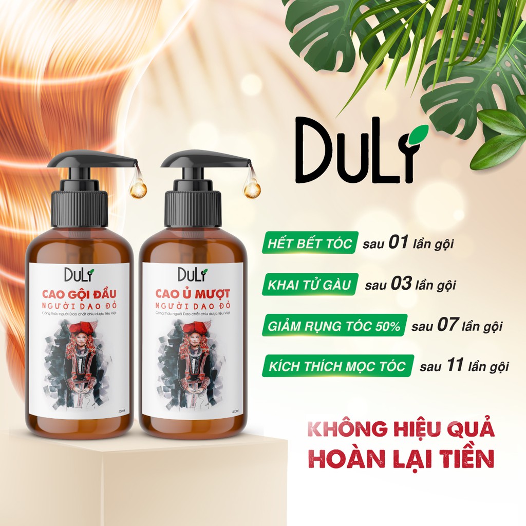 CẶP CAO DẦU GỘI ĐẦU THẢO DƯỢC DULIVE NGƯỜI DAO ĐỎ 450ML