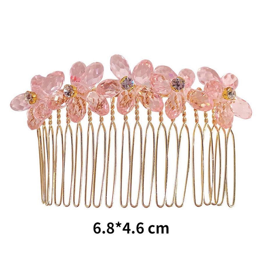 Lược cài tóc hình bông hoa đính đá và ngọc trai nhân tạo thời trang
