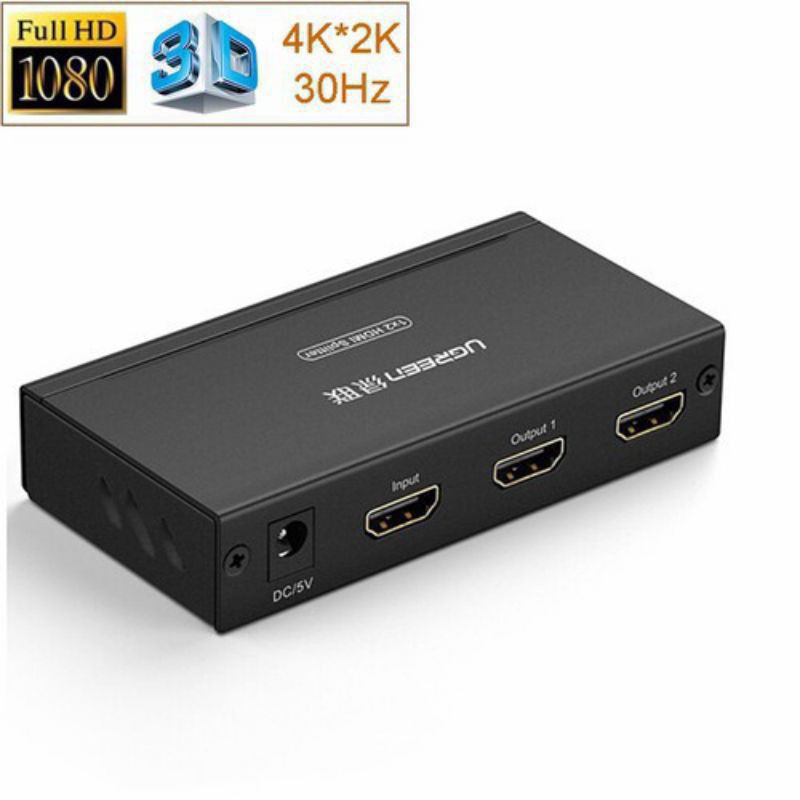 Bộ Chia Cổng HDMI 1 ra 2 Hỗ trợ full HD 4K Ugreen 40201 - Hàng Chính Hãng