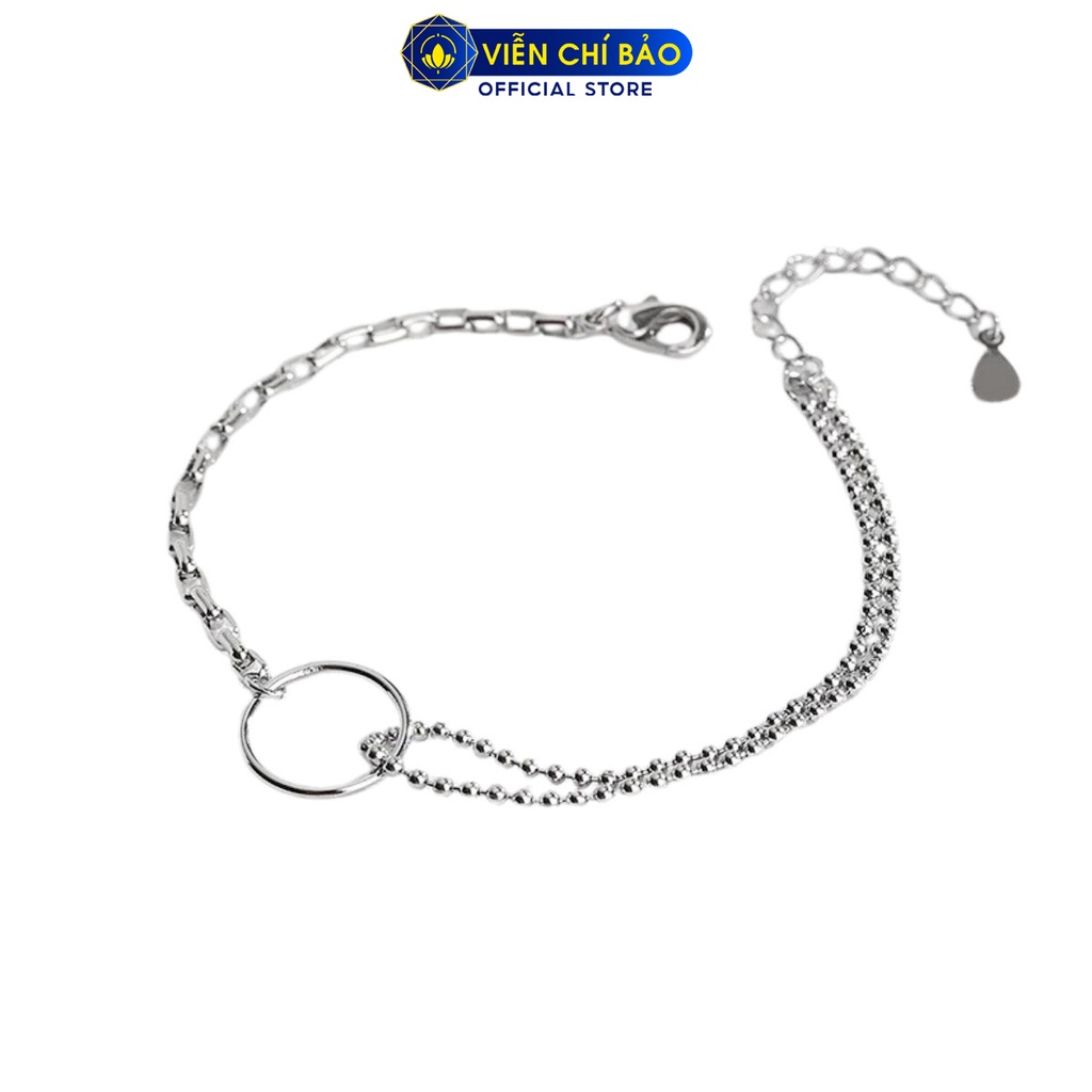 Lắc tay bạc nữ Round dây xích đôi chất liệu bạc 925 thời trang phụ kiện trang sức nữ Viễn Chí Bảo L000188