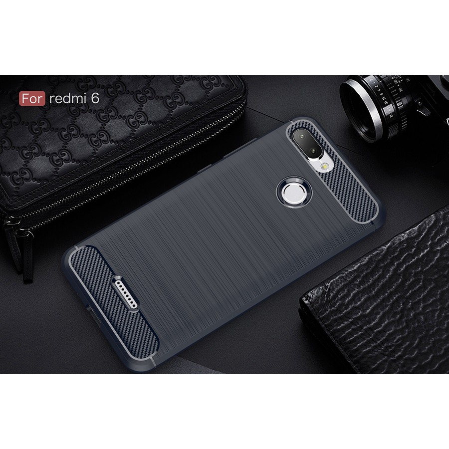Ốp Lưng Xiaomi Redmi 6 Dẻo Cacbon Phay Xước chống sốc